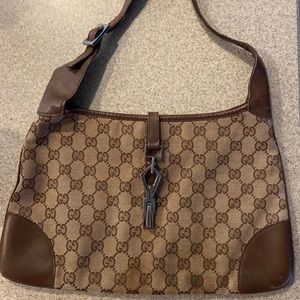Gucci Beige Suede Jackie O Shoulder Bag